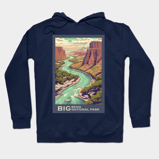 Big Bend National Park Travel Poster Hoodie by GreenMary Design
